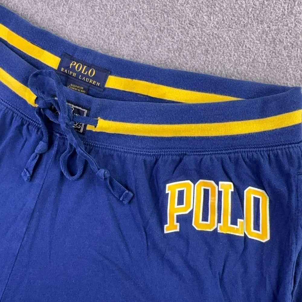 Polo Ralph Lauren Shorts Mens Large‎ Blue Lounge Sleepwear Drawstring Spellout